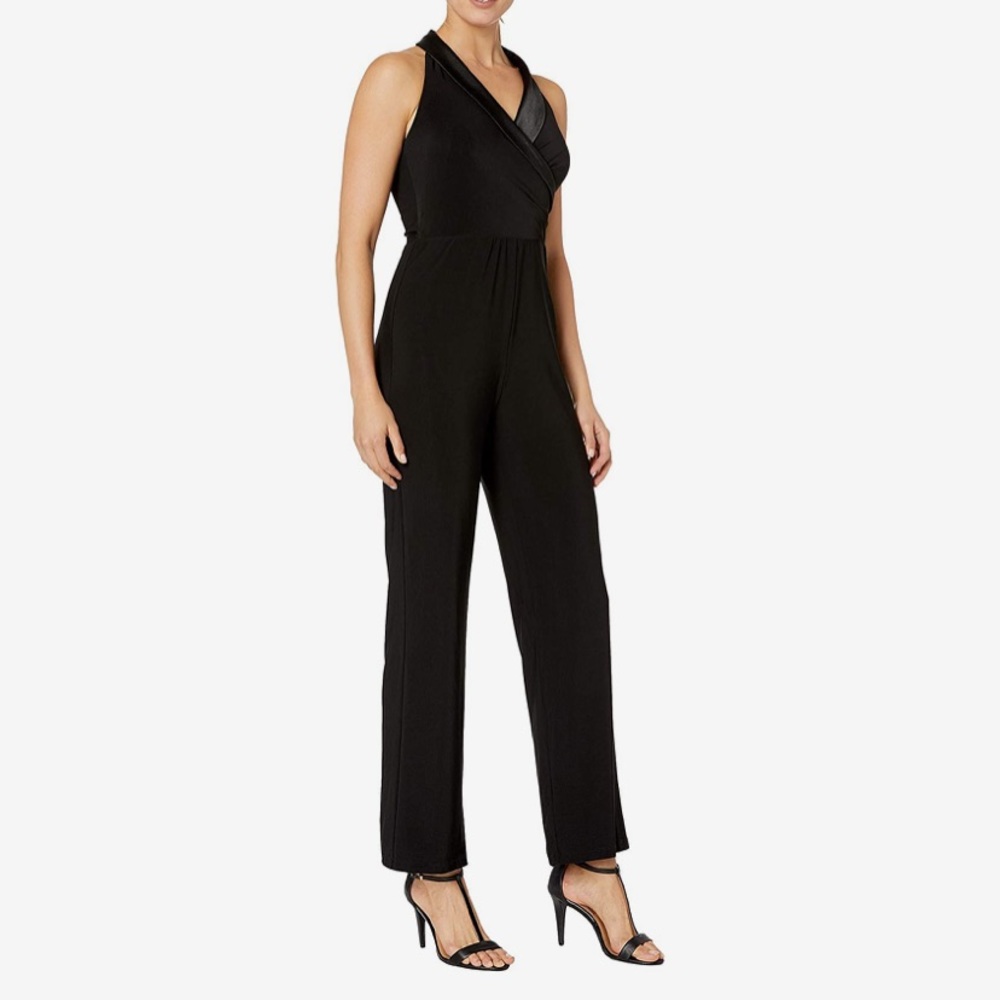 Marina Jumpsuit with Satin Shawl Collar Size 4